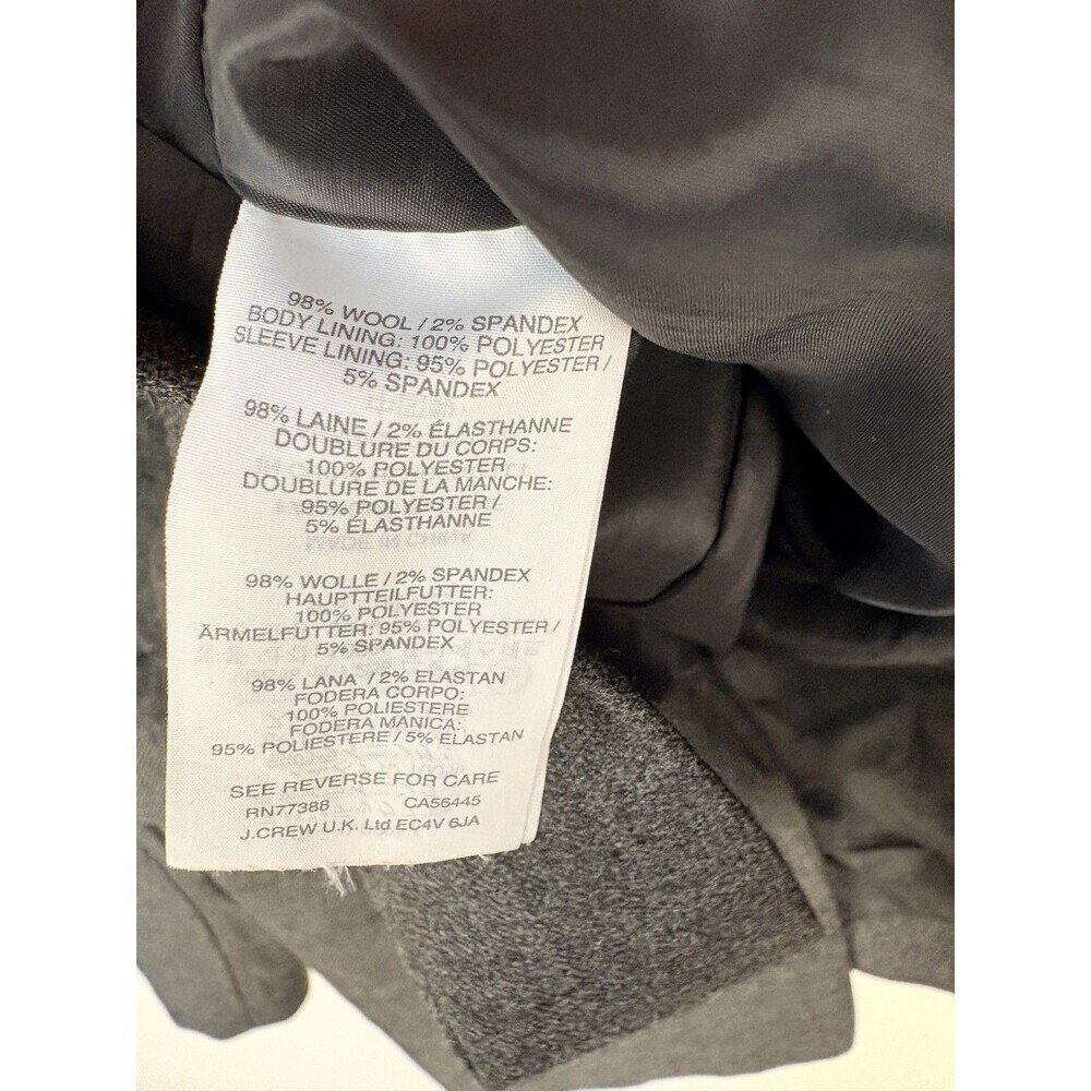 J. Crew Gray Wool Blend Blazer Women’s 2 Tall One Button Jacket Preppy Classic - Picture 4 of 6